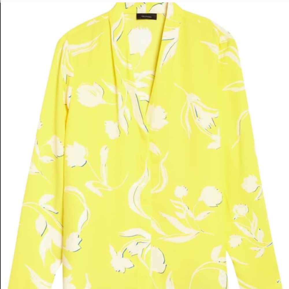 NEW Halogen Yellow + White Blouse